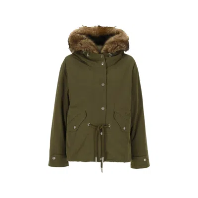 Moncler Effraie 3-in-1 Shearling Trimmed Down Parka In Green