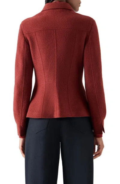 Akris Punto Flared Boiled Wool Jacket In Red