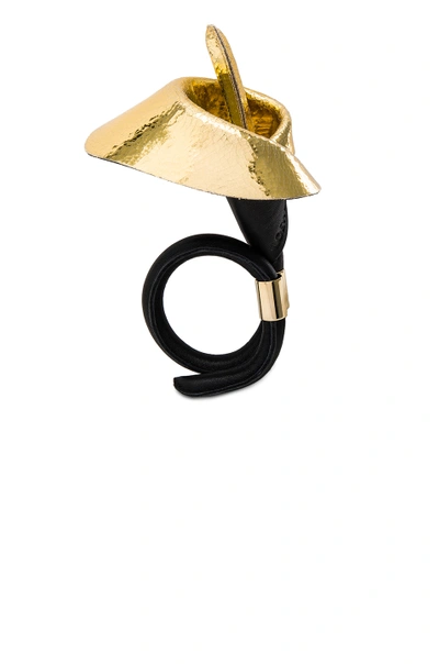 Shop Loewe Calla Flower Bracelet In Gold & Black