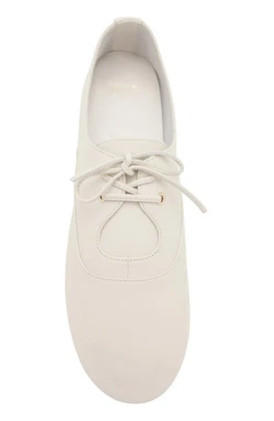 Mango Leather Flat In White