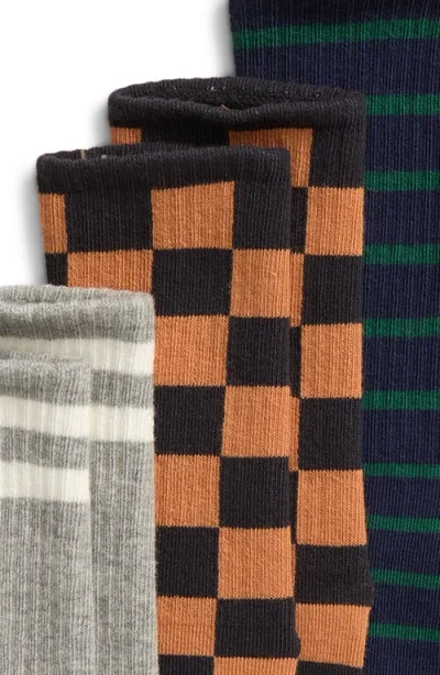 Mini Rodini Kids' 3-pack Assorted Chess Socks In Multi