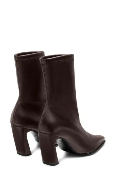 Stuart Weitzman Stassi Stretch Leather Bootie In Brown
