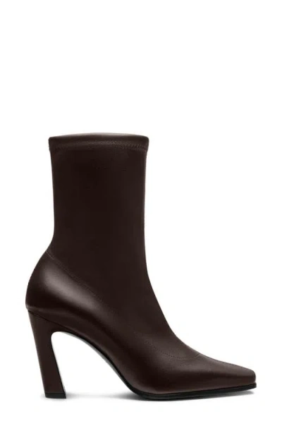 Stuart Weitzman Stassi Stretch Leather Bootie In Brown