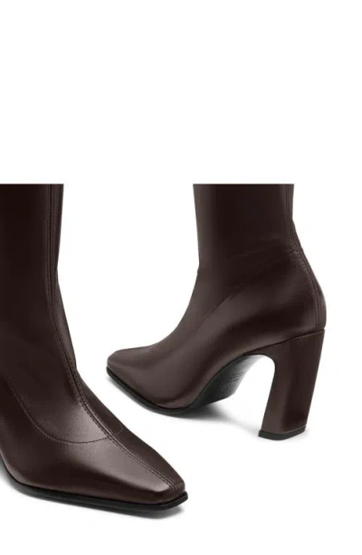 Stuart Weitzman Stassi Stretch Leather Bootie In Brown