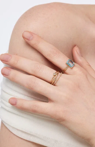 Ana Luisa Solid Yellow Gold Blue Topaz Spritz Ring In Blue
