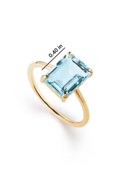 Ana Luisa Solid Yellow Gold Blue Topaz Spritz Ring In Blue