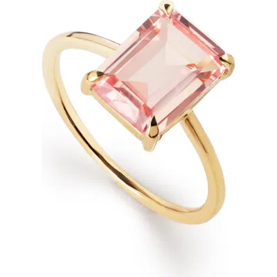 Ana Luisa Solid Yellow Gold Light Pink Sapphire Spritz Ring In Pink