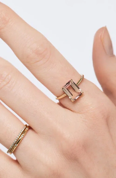 Ana Luisa Solid Yellow Gold Light Pink Sapphire Spritz Ring In Pink