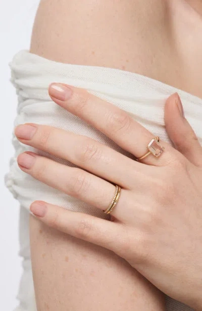 Ana Luisa Solid Yellow Gold Light Pink Sapphire Spritz Ring In Pink