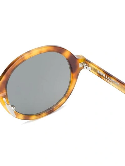 Shop Saint Laurent Eyewear Brown Classic 57 Sunglasses