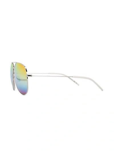 Shop Saint Laurent Rainbow Mirror Classic 11 Aviator Sunglasses -