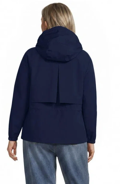 Lands' End Plus Size Print Squall Packable Rain Jacket In Blue