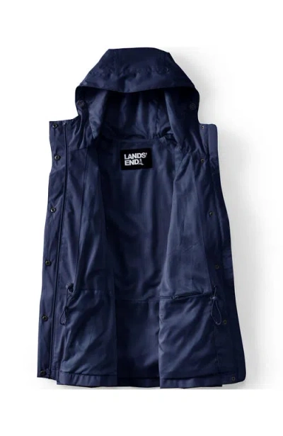 Lands' End Plus Size Print Squall Packable Rain Jacket In Blue