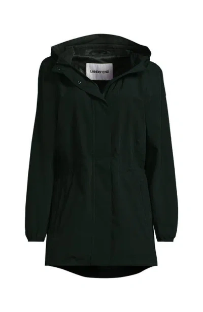 Lands' End Squall Packable Waterproof Raincoat In Black