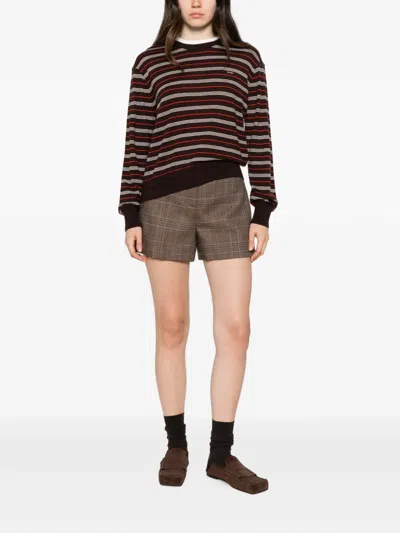 Sandro Shorts Mit Check In Brown