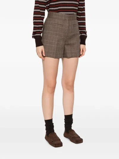 Sandro Shorts Mit Check In Brown