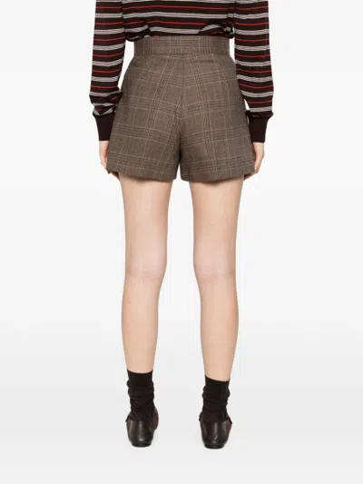 Sandro Shorts Mit Check In Brown