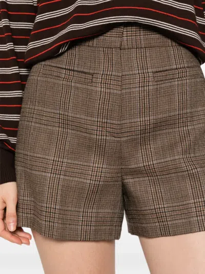 Sandro Shorts Mit Check In Brown