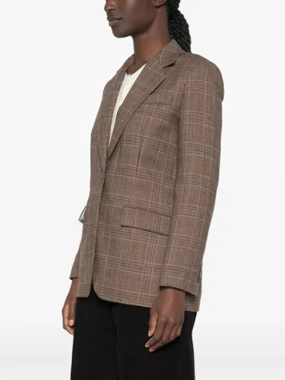 Sandro Blazer Mit Karomuster In Brown