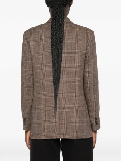 Sandro Blazer Mit Karomuster In Brown