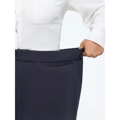 Bloomchic Stretch Solid Pockets Straight Leg Pants In Black