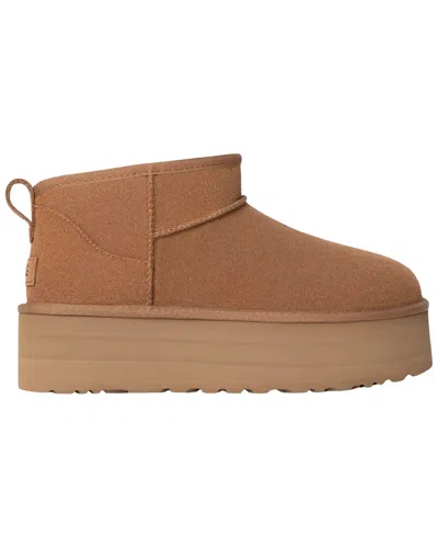 Ugg Classic Ultra Mini Platform Suede Boot In Brown
