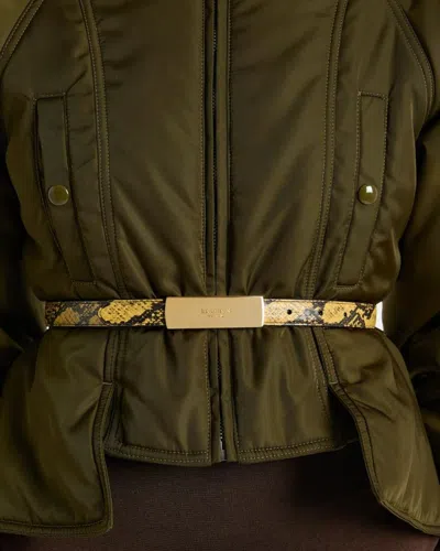 Balmain Python-embossed Leather Belt In Mimosa