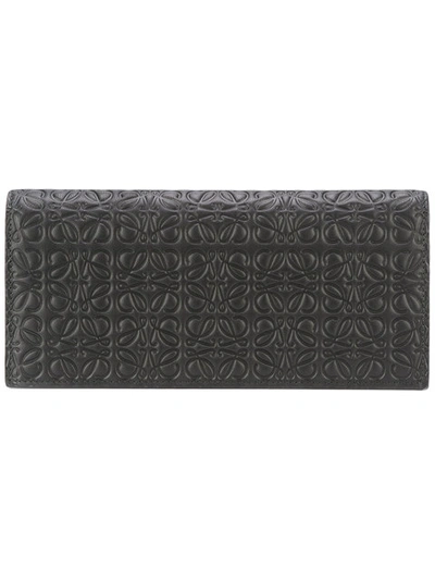 Loewe Embossed Horizontal Wallet In Black