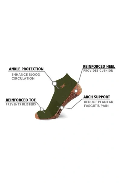 Extreme Fit 3-pack Ankle Compression Socks In Evergreen Forest
