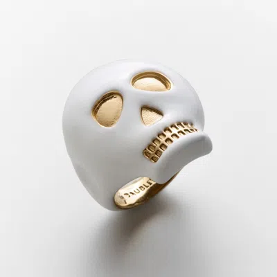 Baublebar Dead Set Skull Ring In White