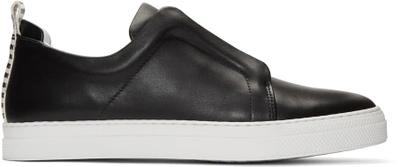 Pierre Hardy Elastic Band Leather Slip-on Sneakers In Black