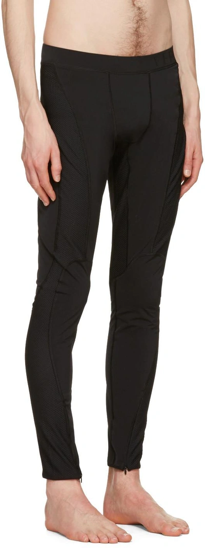 Shop Versace Black Panelled Leggings