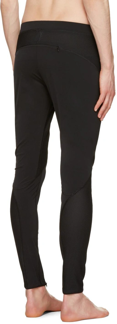 Shop Versace Black Panelled Leggings