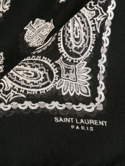 Shop Saint Laurent Paisley Print Scarf In Black