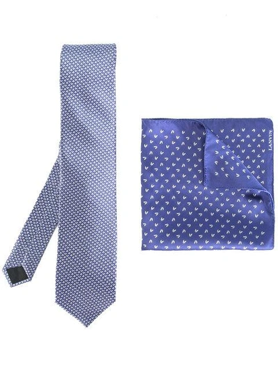 Lanvin Diamonds Tie And Pocket Square Set