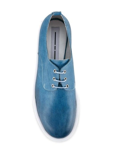Shop Diego Vanassibara Denim Effect Derby Shoes In Blue