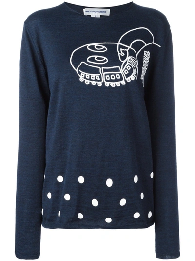 Comme Des Garçons Shirt Printed Knitted Sweater