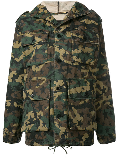 Saint Laurent Hooded Camouflage-print Cotton-canvas Parka In Army ...