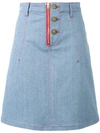 HOUSE OF HOLLAND HOUSE OF HOLLAND X LEE HEART APPLIQUE DENIM SKIRT,L191786604XS11971113