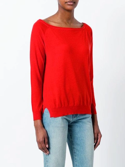 Shop P.a.r.o.s.h Cashmere Knitted Slit In Red