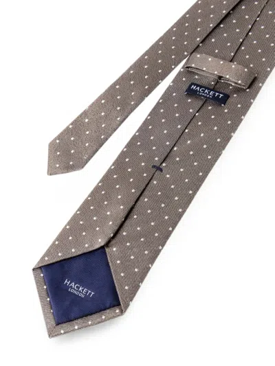 Hackett London Dot-pattern Tie In Brown