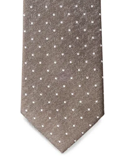 Hackett London Dot-pattern Tie In Brown