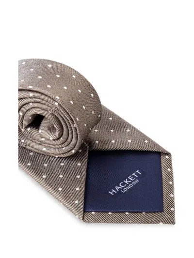 Hackett London Dot-pattern Tie In Brown