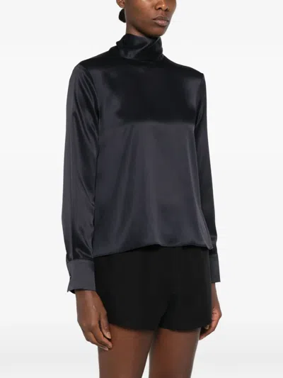 Maje Back-tie Blouse In Blue