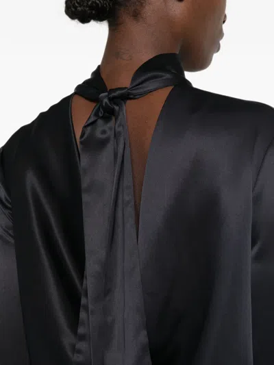 Maje Back-tie Blouse In Blue