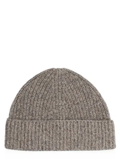 RIBBED-KNIT BEANIE HAT
