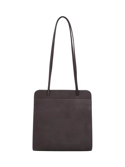 Fane Lisse Structured Shoulder Bag In Brown