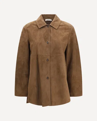 's Maxmara Gocce Suede Jacket In Brown