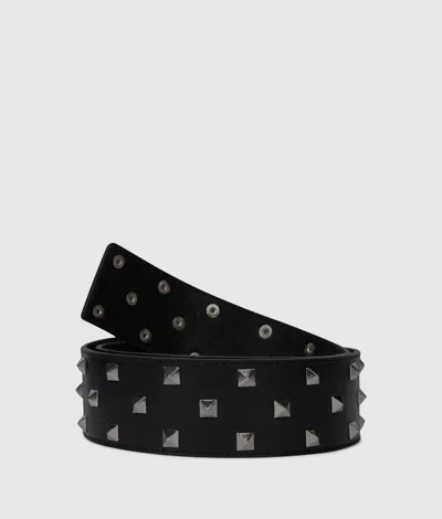 Kl Jeans Studded Leather Belt In Multi
