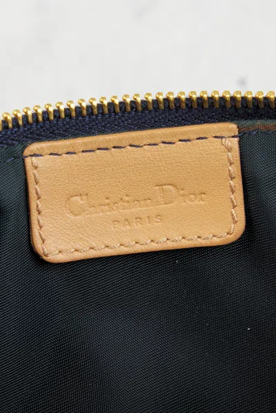 Pre-owned Dior Denim Pochette Saddle Bag In Blue